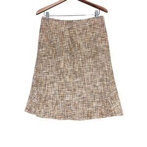 Piazza Sempione Skirt Women EUR 42 US 6 Tan Weave Linen Made Italy